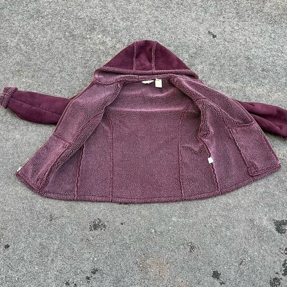 L.L. Bean Jacket dark purple burgundy fleece lined hooded size xl - Picture 5 of 5